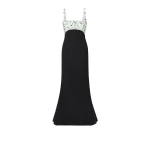 Ezda Black & Spearmint Long Dress