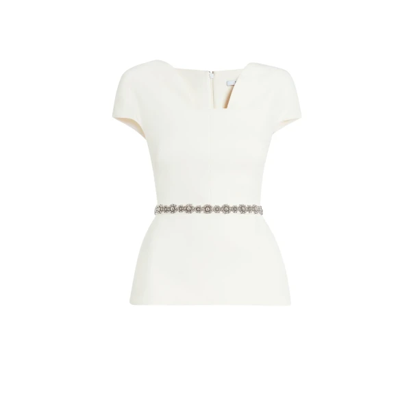 Geena Embroidered Ivory Top