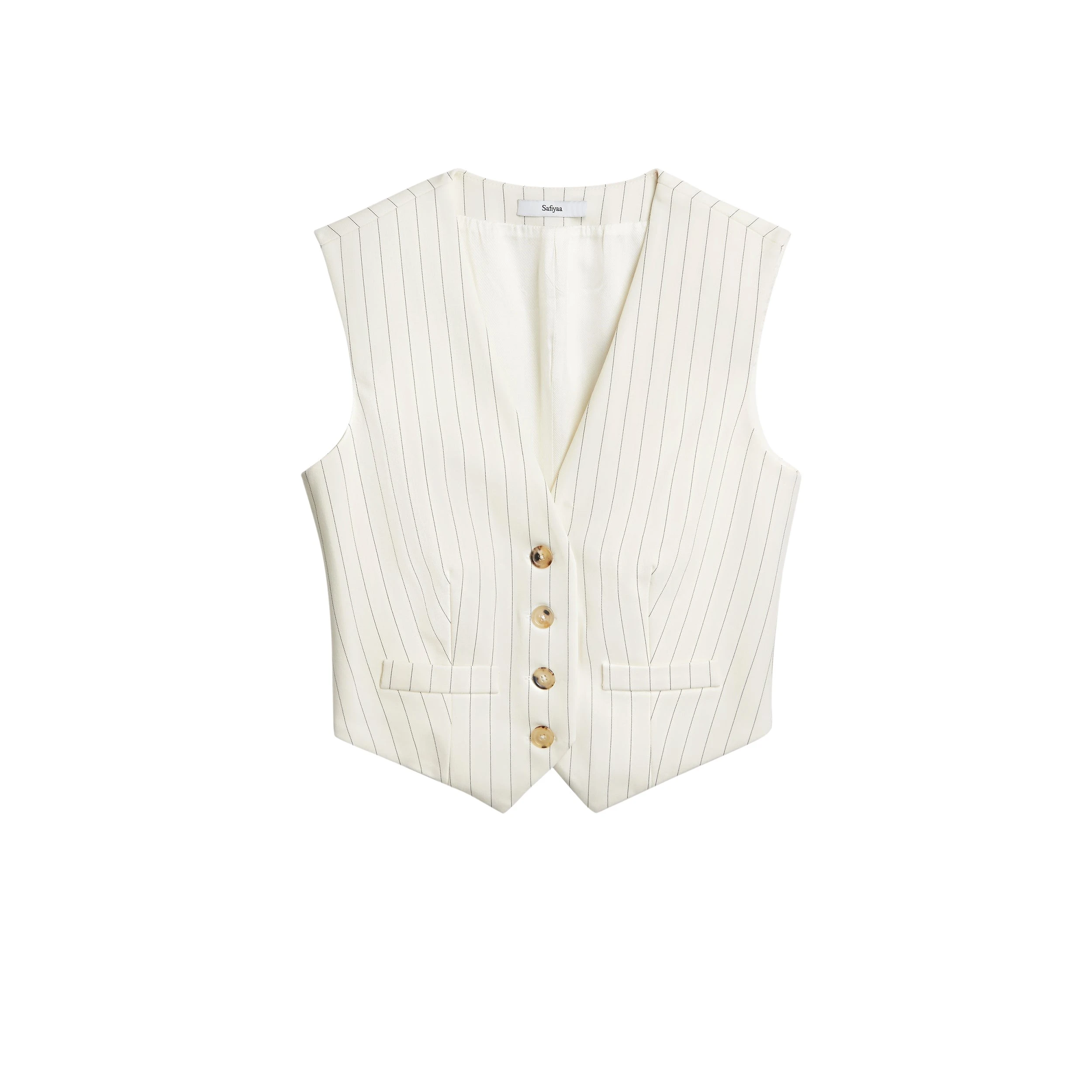 Safiyaa-Lana-Ivory-Waistcoat95462_nobg Lana Ivory Waistcoat - Image 1