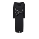 Yenna Black Midi Dress