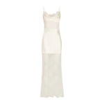 La Lune Cumulus Silk Lace Maxi Dress - Ivory