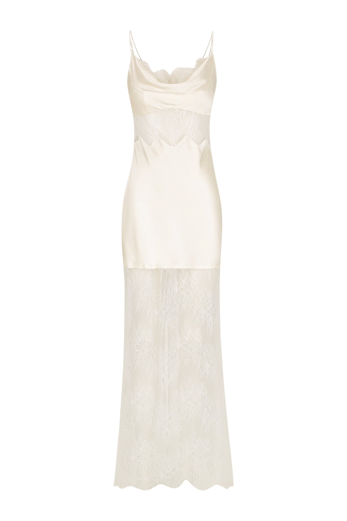 Shona Joy La Lune Cumulus Silk Lace Maxi Dress – Ivory