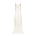La Lune Cumulus Silk Lace Plunged Maxi Dress - Ivory