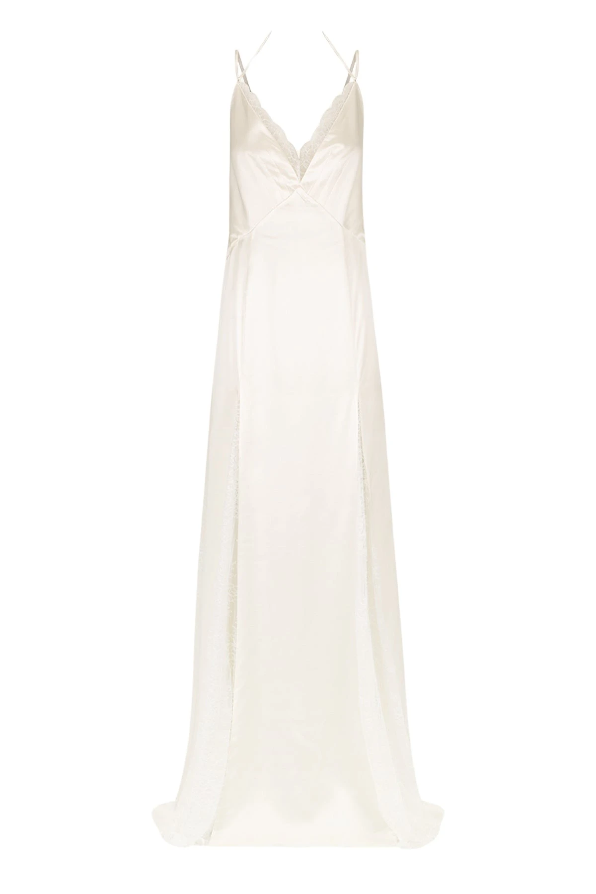 Shona-Joy-La-Lune-Cumulus-Silk-Lace-Plunged-Maxi-Dress-Ivory-644905_nobg La Lune Cumulus Silk Lace Plunged Maxi Dress - Ivory - Image 1
