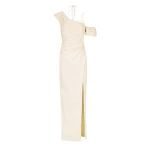 Lani Asymmetrical Draped Maxi Dress - Rice
