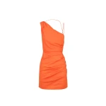 Lani Asymmetrical Gathered Mini Dress - Hibiscus