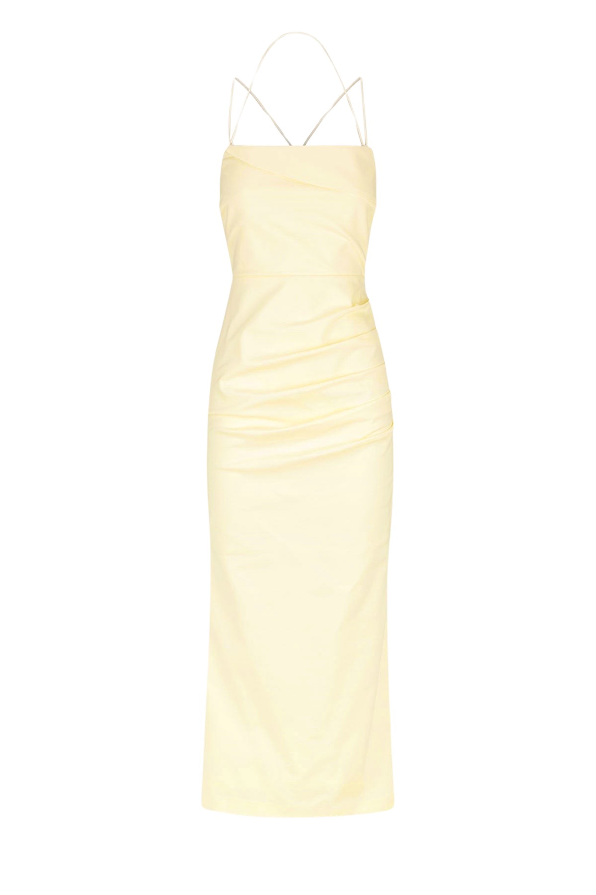 Shona Joy Lani Draped Cross Back Midi Dress – Vanilla