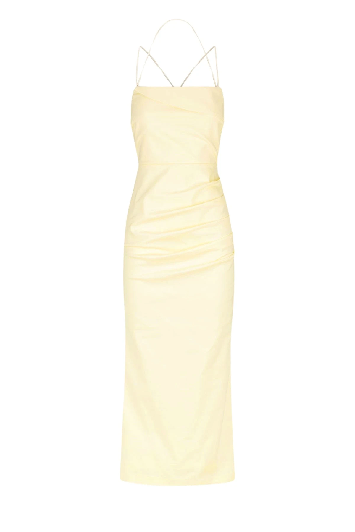 Shona-Joy-Lani-Draped-Cross-Back-Midi-Dress-Vanilla-690667_nobg Lani Draped Cross Back Midi Dress - Vanilla - Image 1