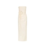 Lani Strapless Draped Maxi Dress - Rice