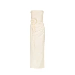 Lani Strapless Draped Maxi Dress - Rice