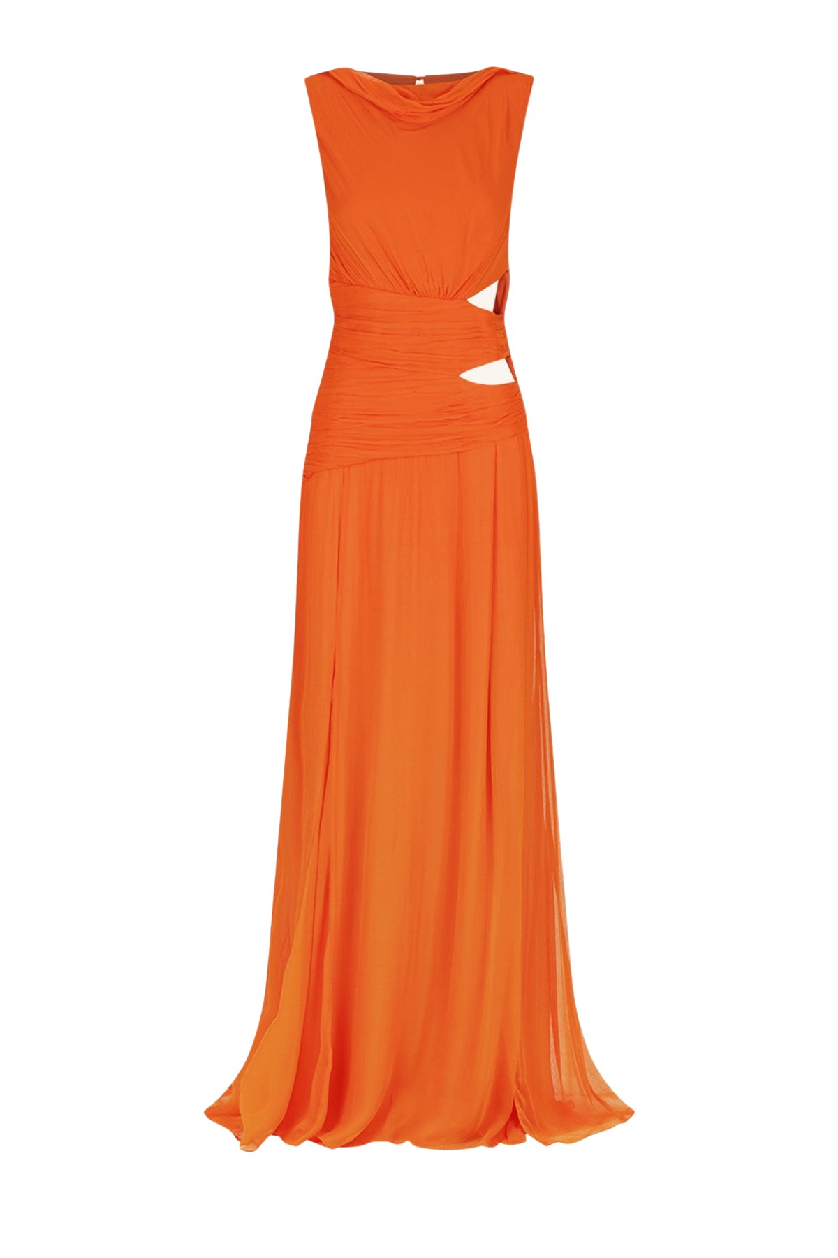Shona Joy Layla Cut Out Side Split Maxi Dress – Flame Orange