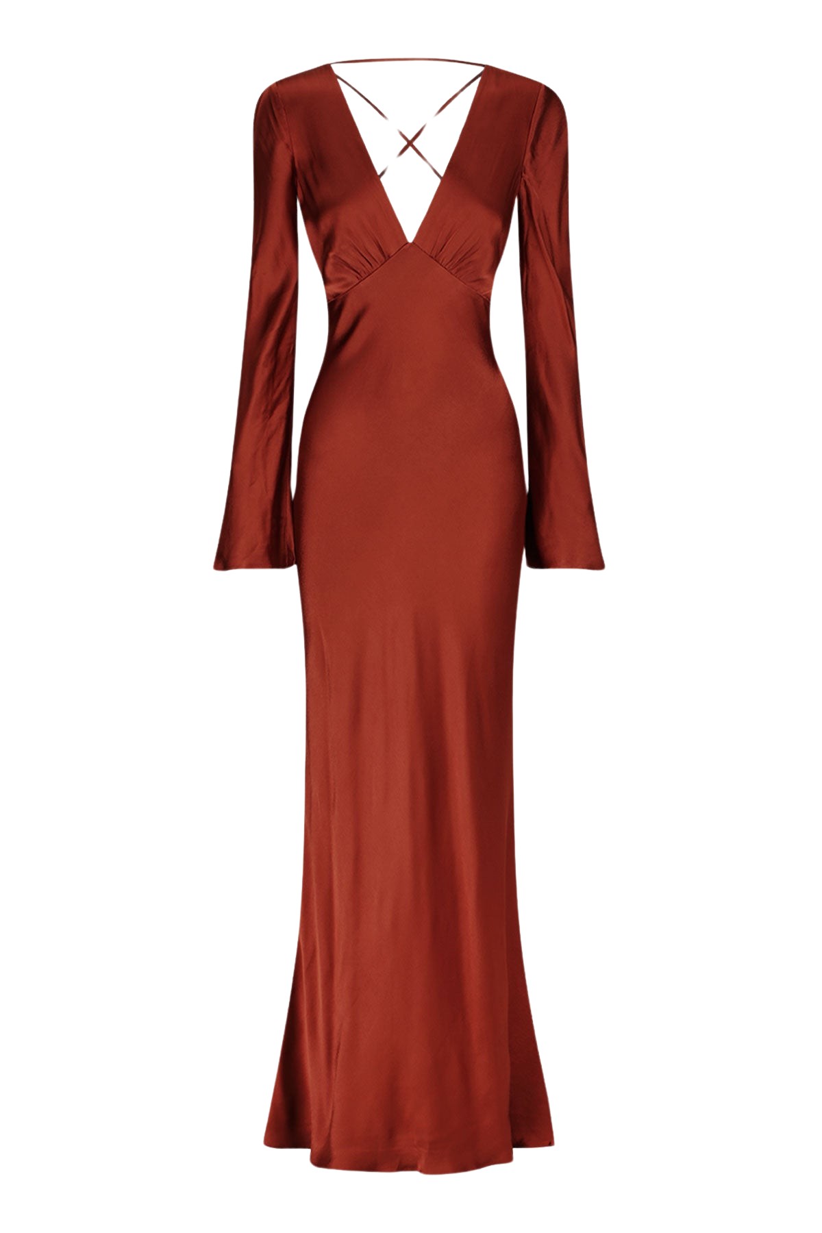 Shona Joy Lino Open Back Tie Maxi Dress – Mahogany