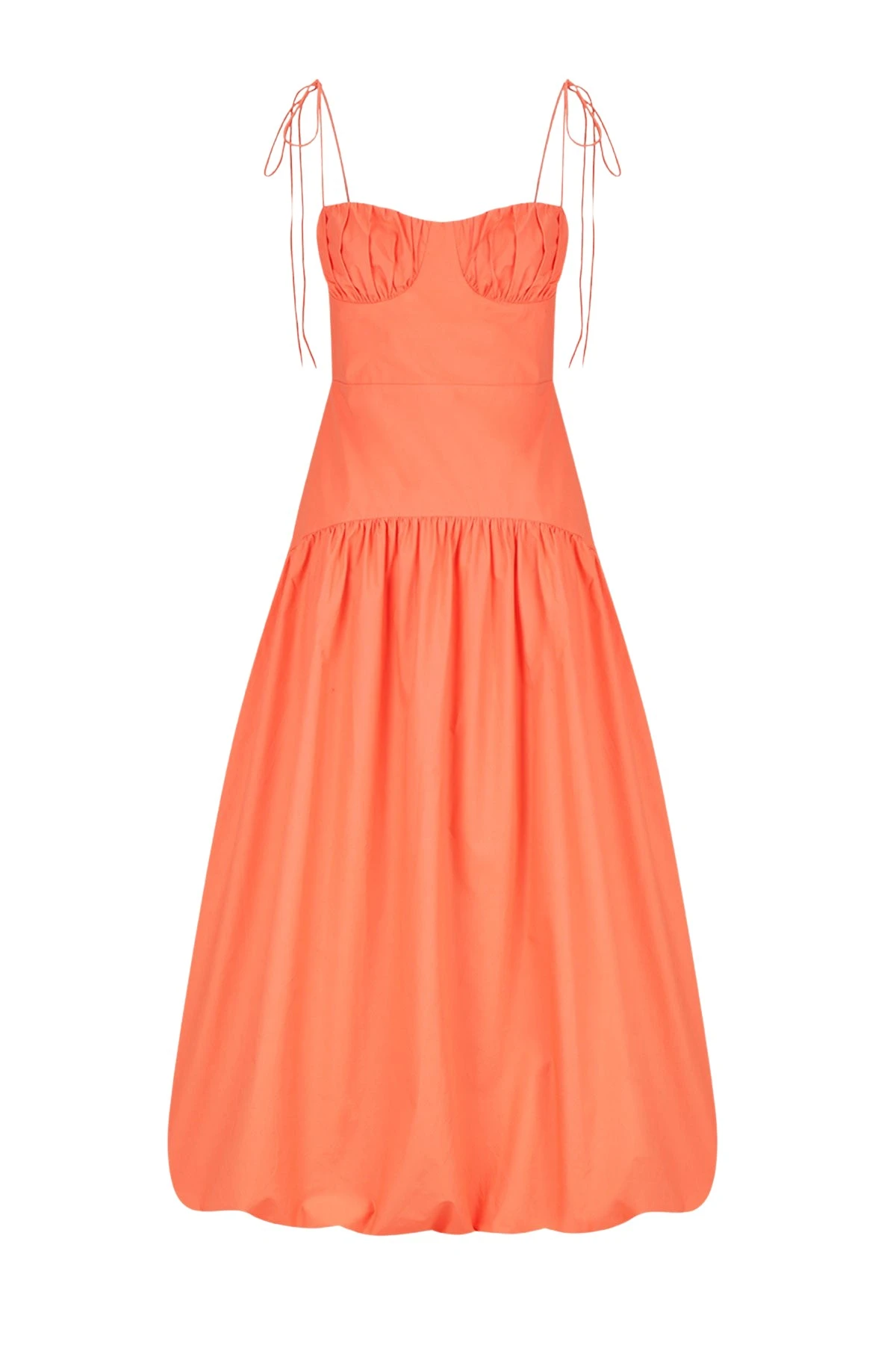 Shona-Joy-Maiori-Gathered-Bubble-Midi-Dress-Coral-857270_nobg Maiori Gathered Bubble Midi Dress - Coral - Image 1