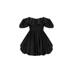 Maiori Off Shoulder Draped Bubble Mini Dress - Black