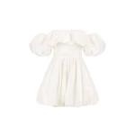 Maiori Off Shoulder Draped Bubble Mini Dress - Ivory