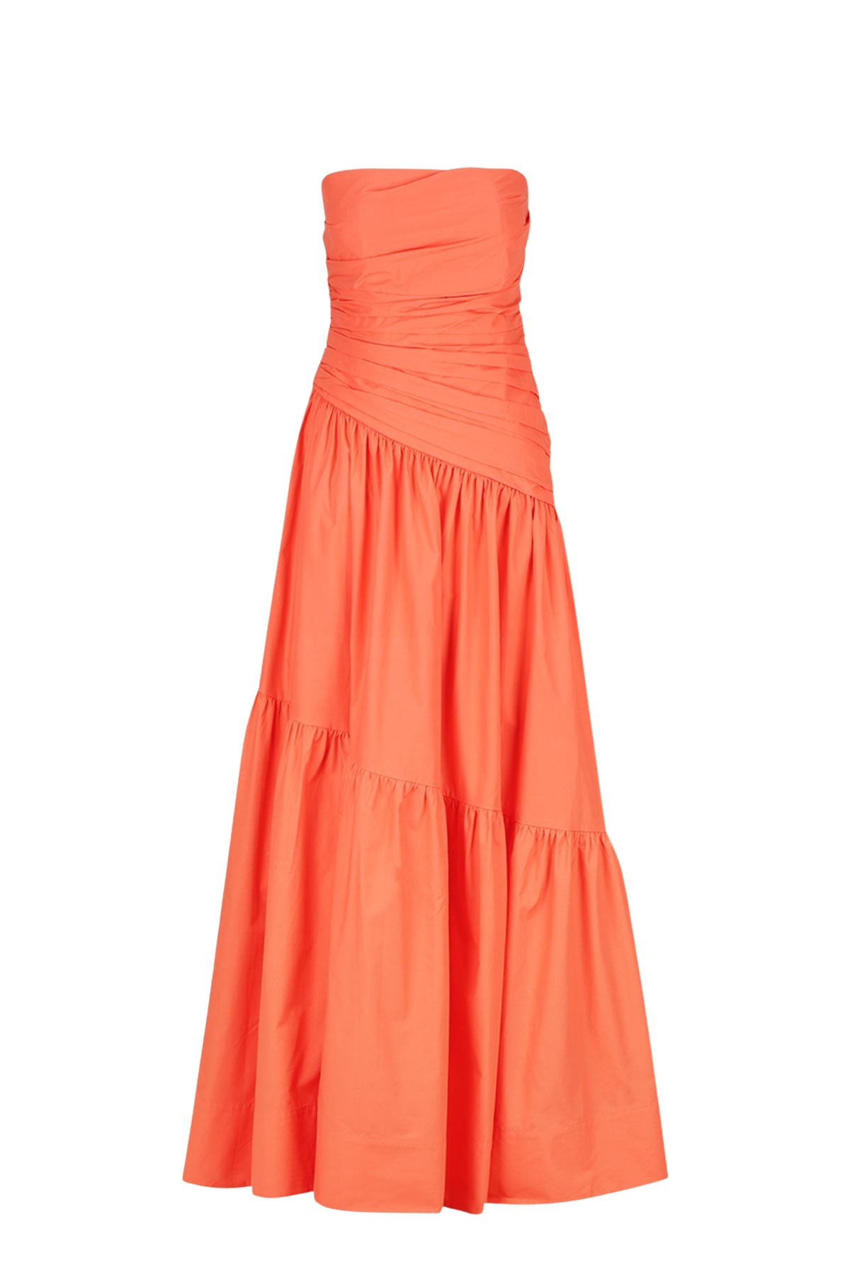 Shona Joy Maiori Strapless Tiered Maxi Dress – Coral