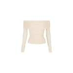 Mira Long Sleeve Off Shoulder Top - Ivory
