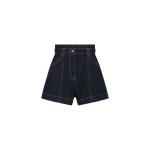 Rita High Waisted Flared Short - Deep Indigo
