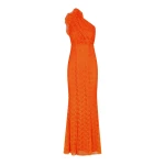 Sol Lace Asymmetrical Detail Maxi Dress - Flame