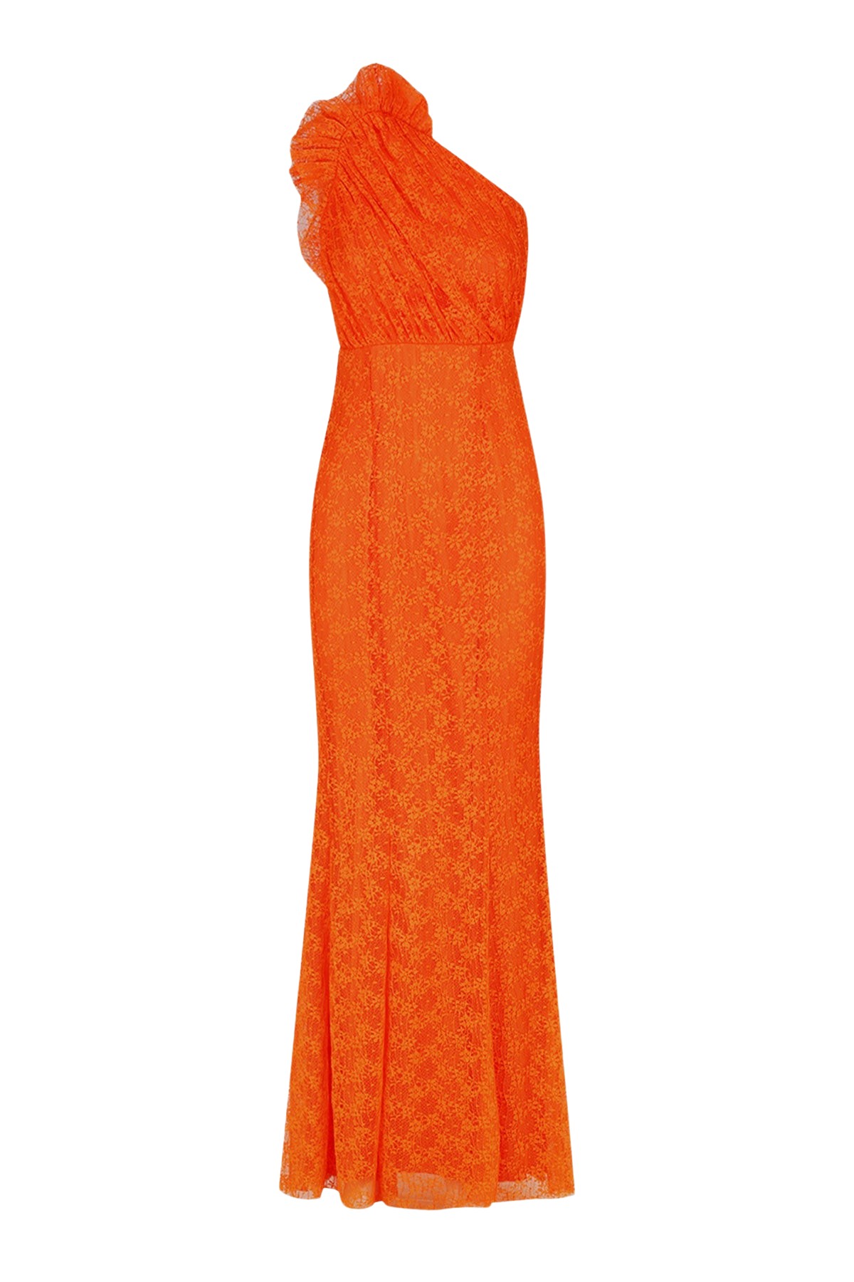 Shona Joy Sol Lace Asymmetrical Detail Maxi Dress – Flame