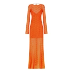 Sol Lace Open Back Maxi Dress - Flame