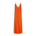 Sol Lace Plunged Maxi Dress - Flame