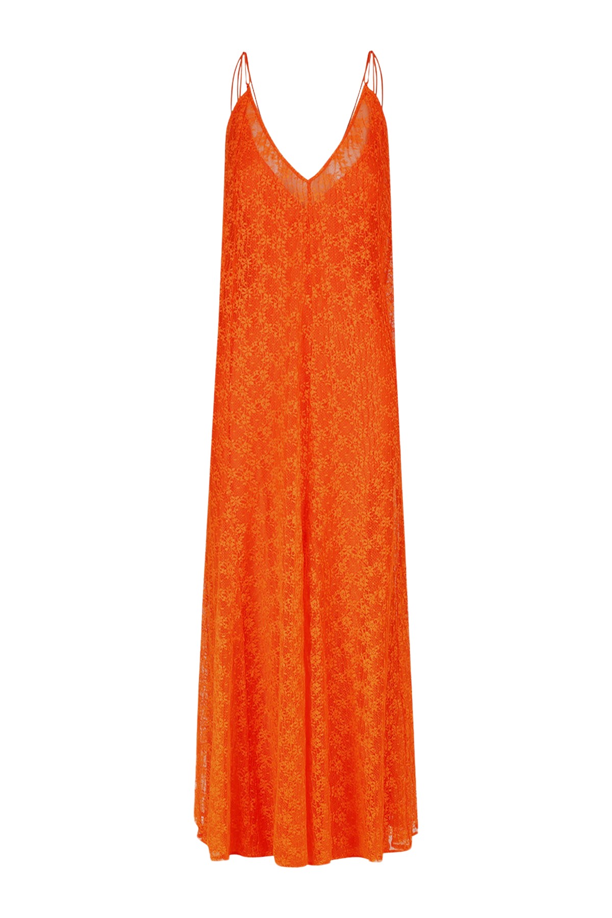 Shona Joy Sol Lace Plunged Maxi Dress – Flame