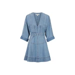 Stella Patch Pocket Mini Dress - Mid Blue