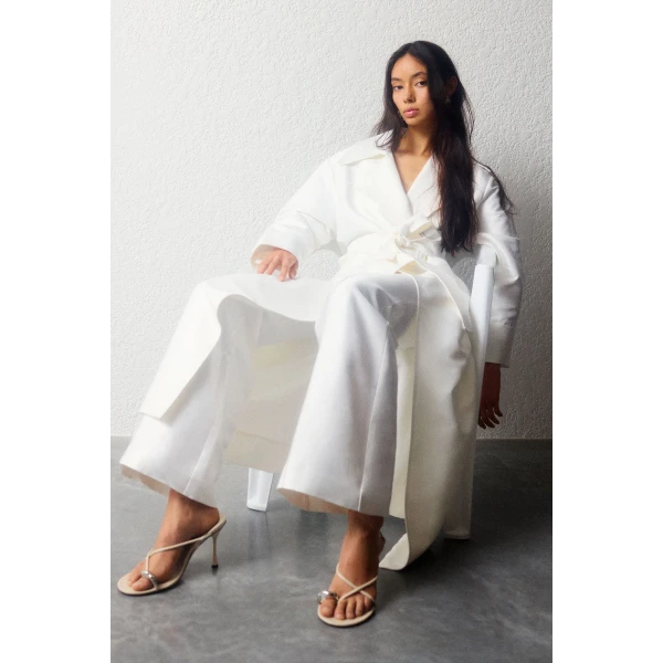 Thea pintuck flared pant - ivory - Image 7