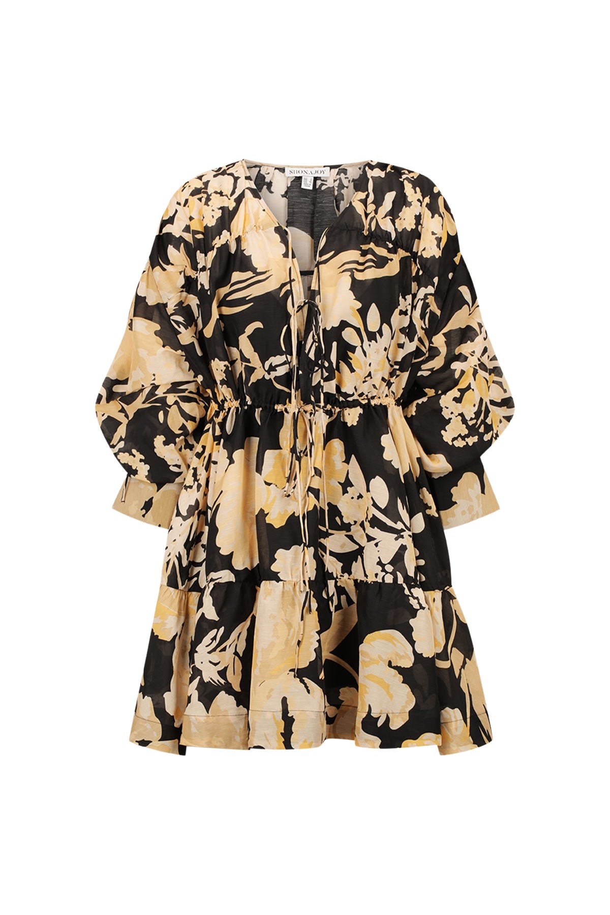 Shona Joy Xenia Tiered Drawstring Mini Dress