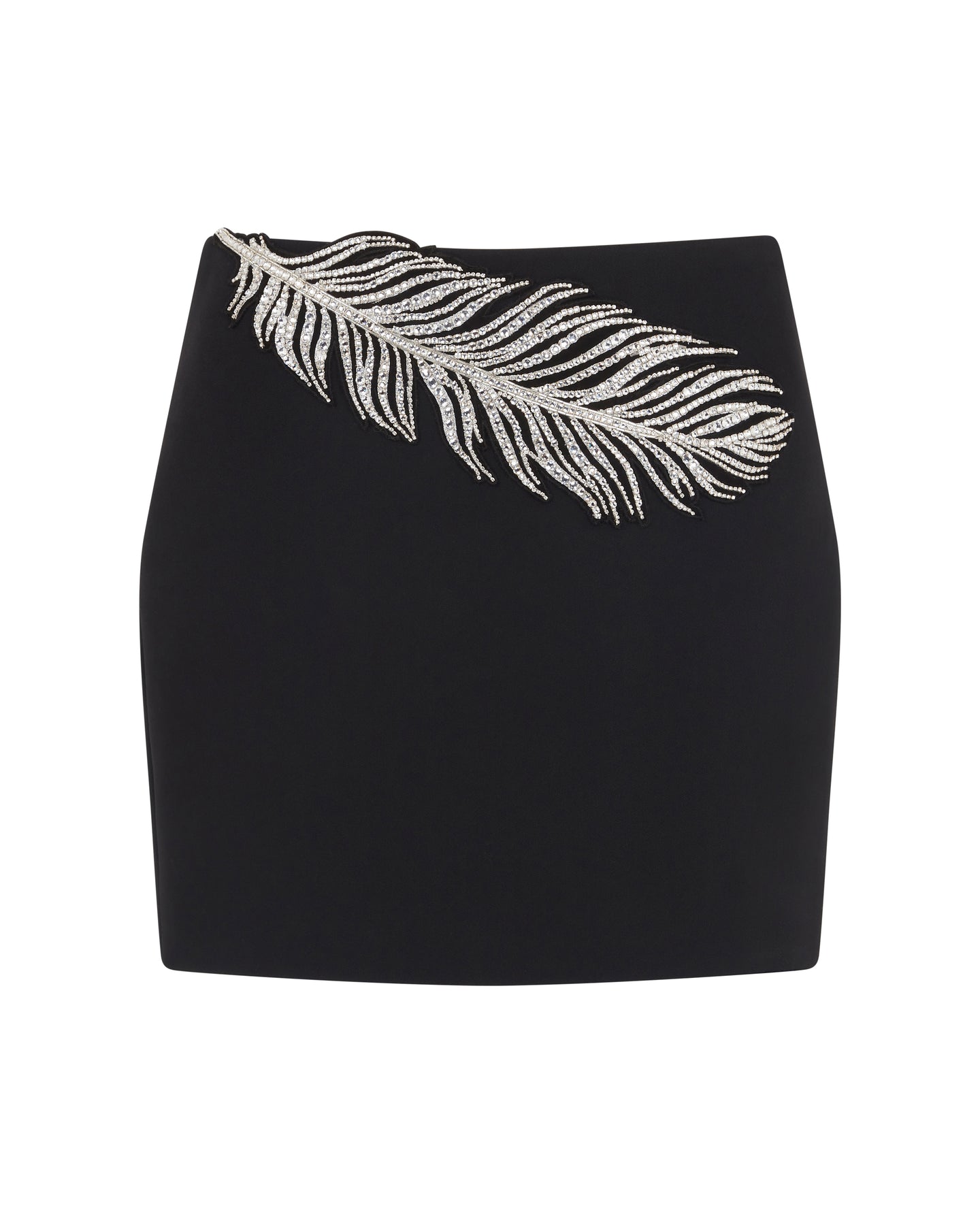 David Koma Crystal Feather Mini Skirt