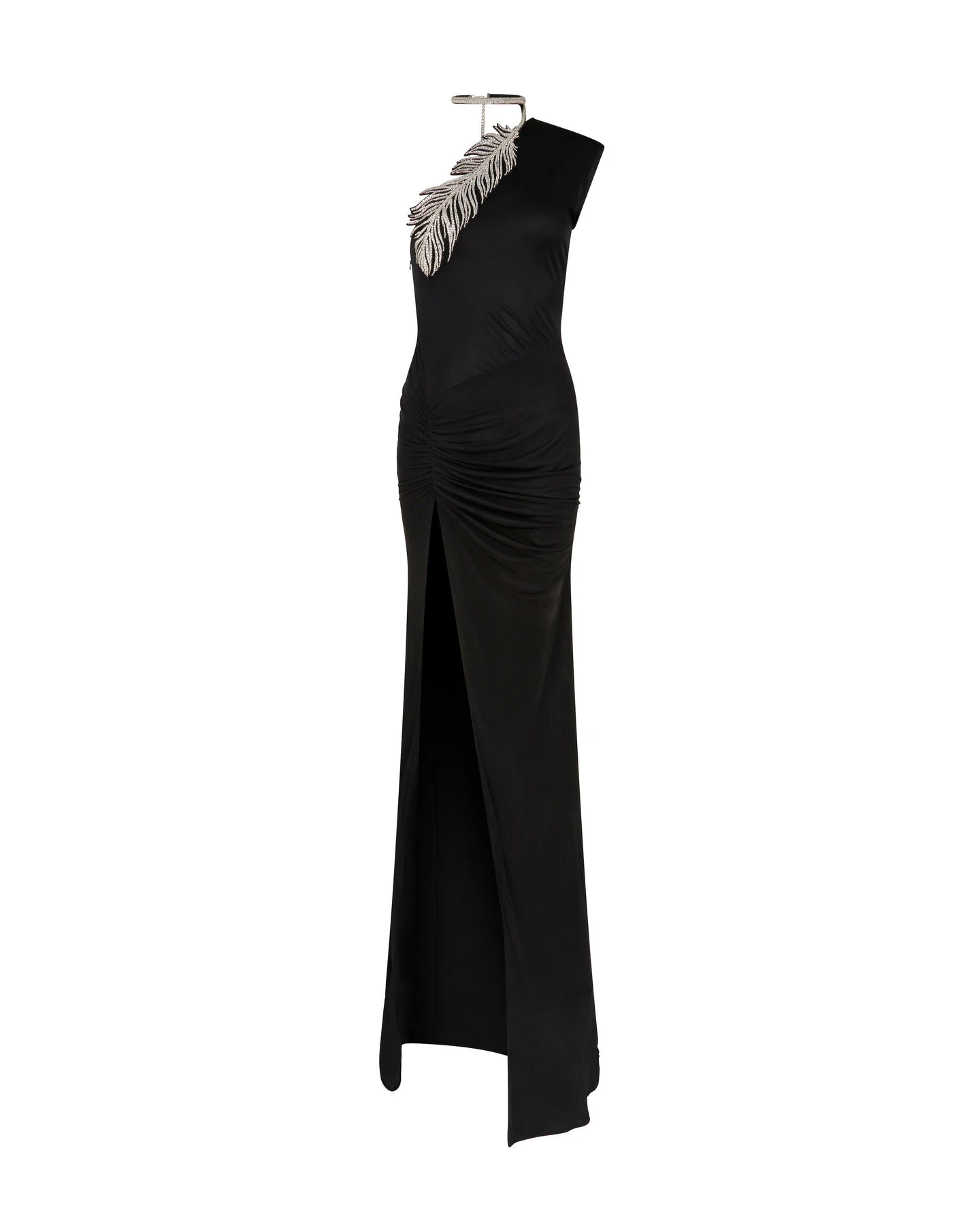 David Koma Crystal Feather One Shoulder Gown David Koma Crystal Feather One Shoulder Gown