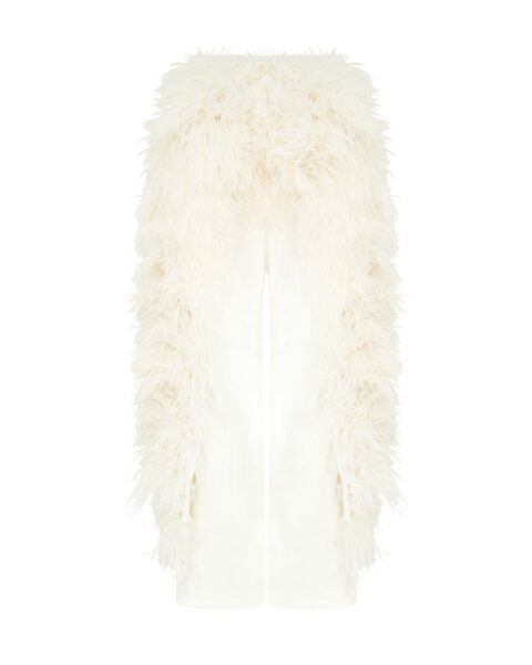 David Koma Feather Panel Denim Trousers