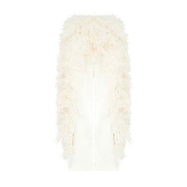 David Koma Feather Panel Denim Trousers
