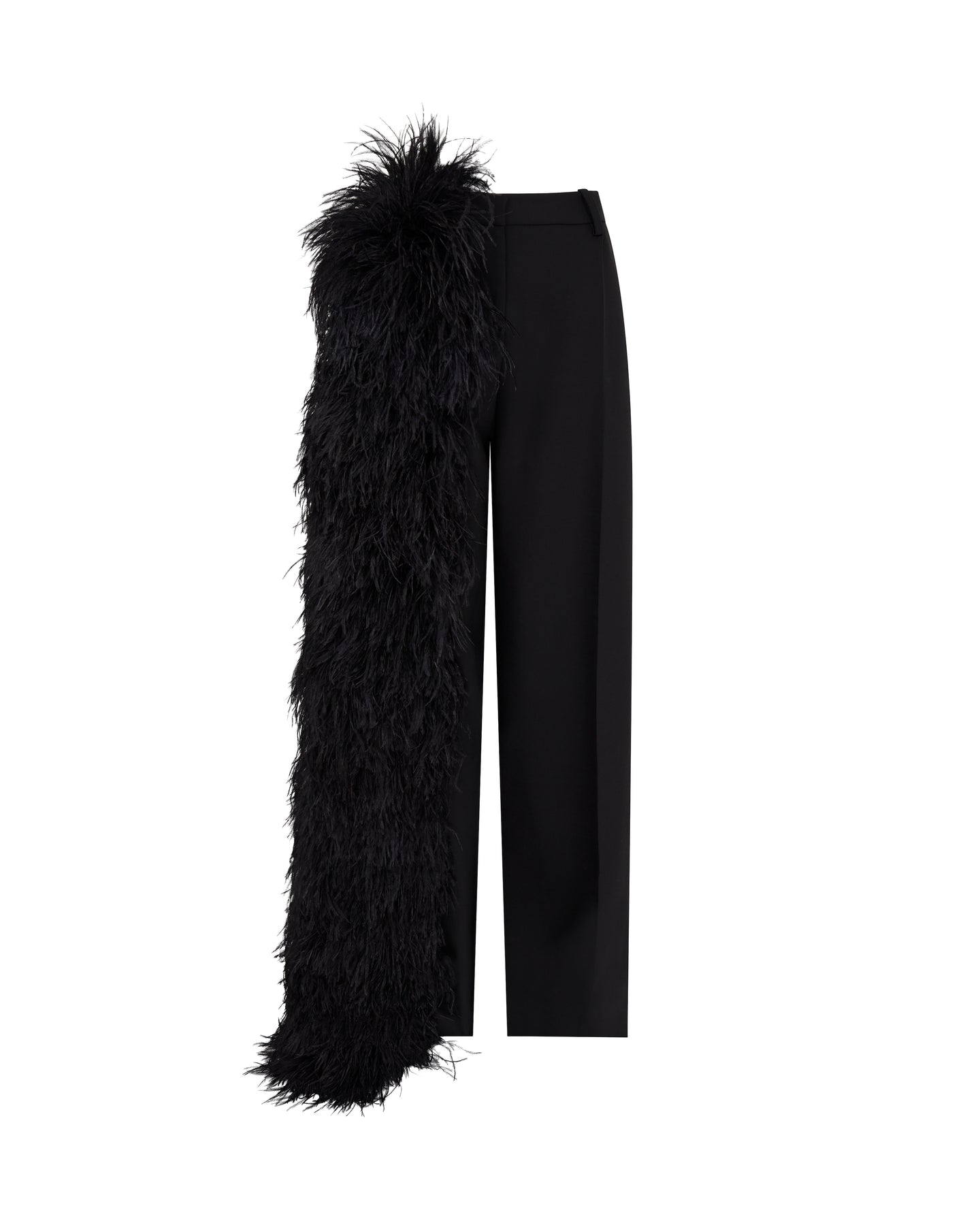 David Koma Feather Trim Tailored Trousers