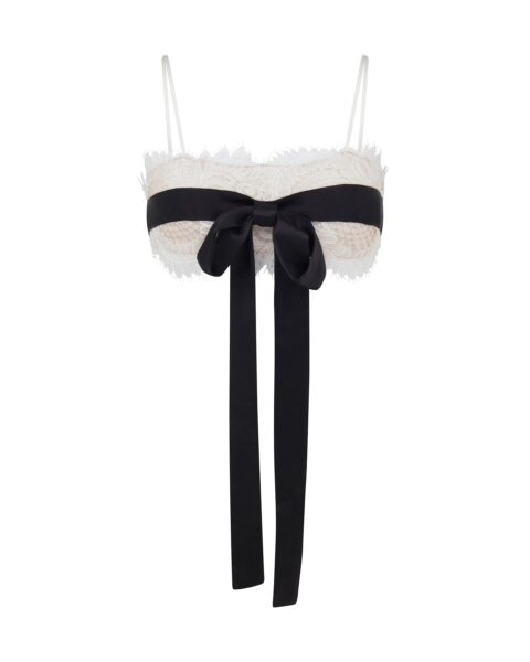 David Koma Front Bow And Lace Bra Top