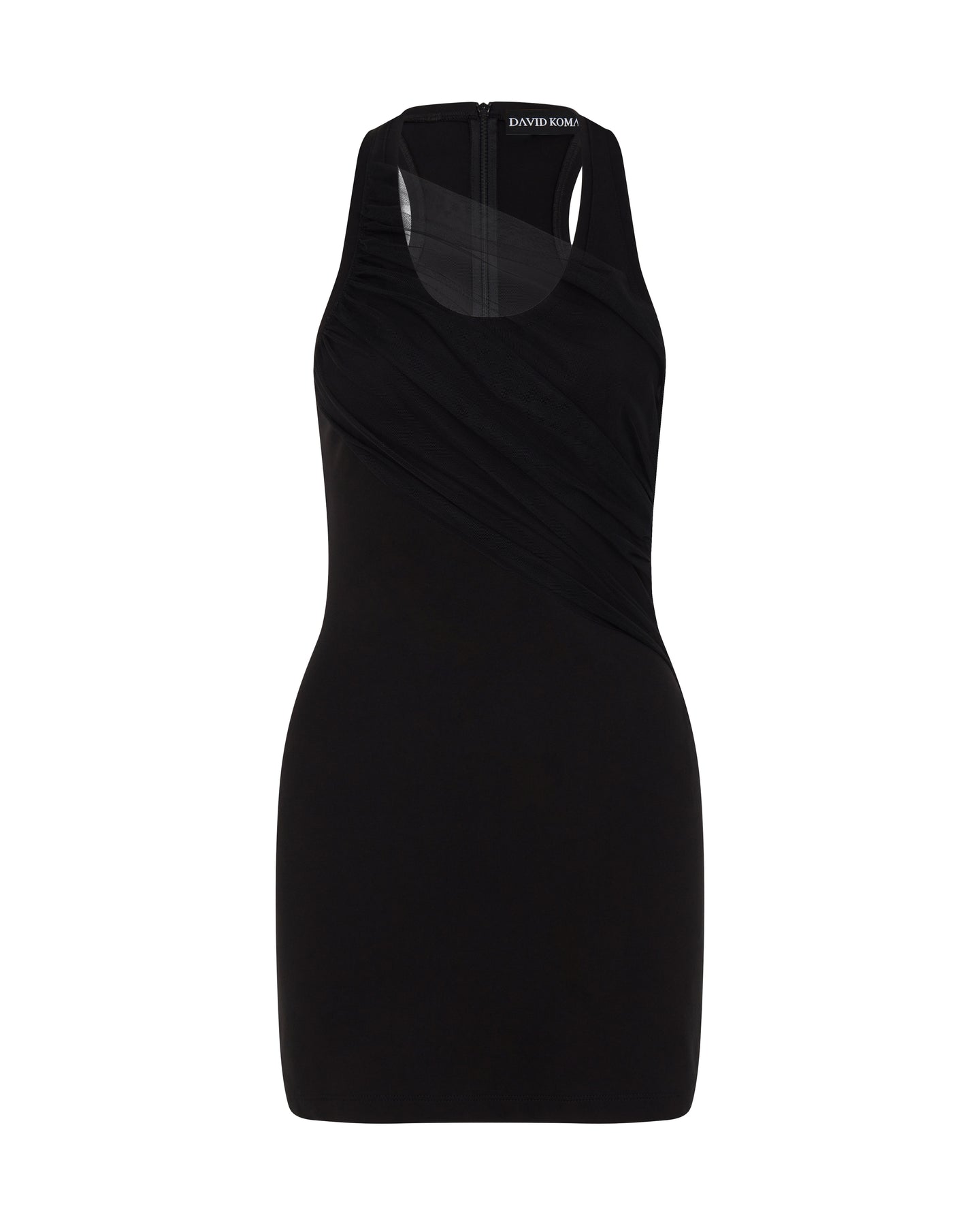 David Koma Gathered Tulle Tank Mini Dress
