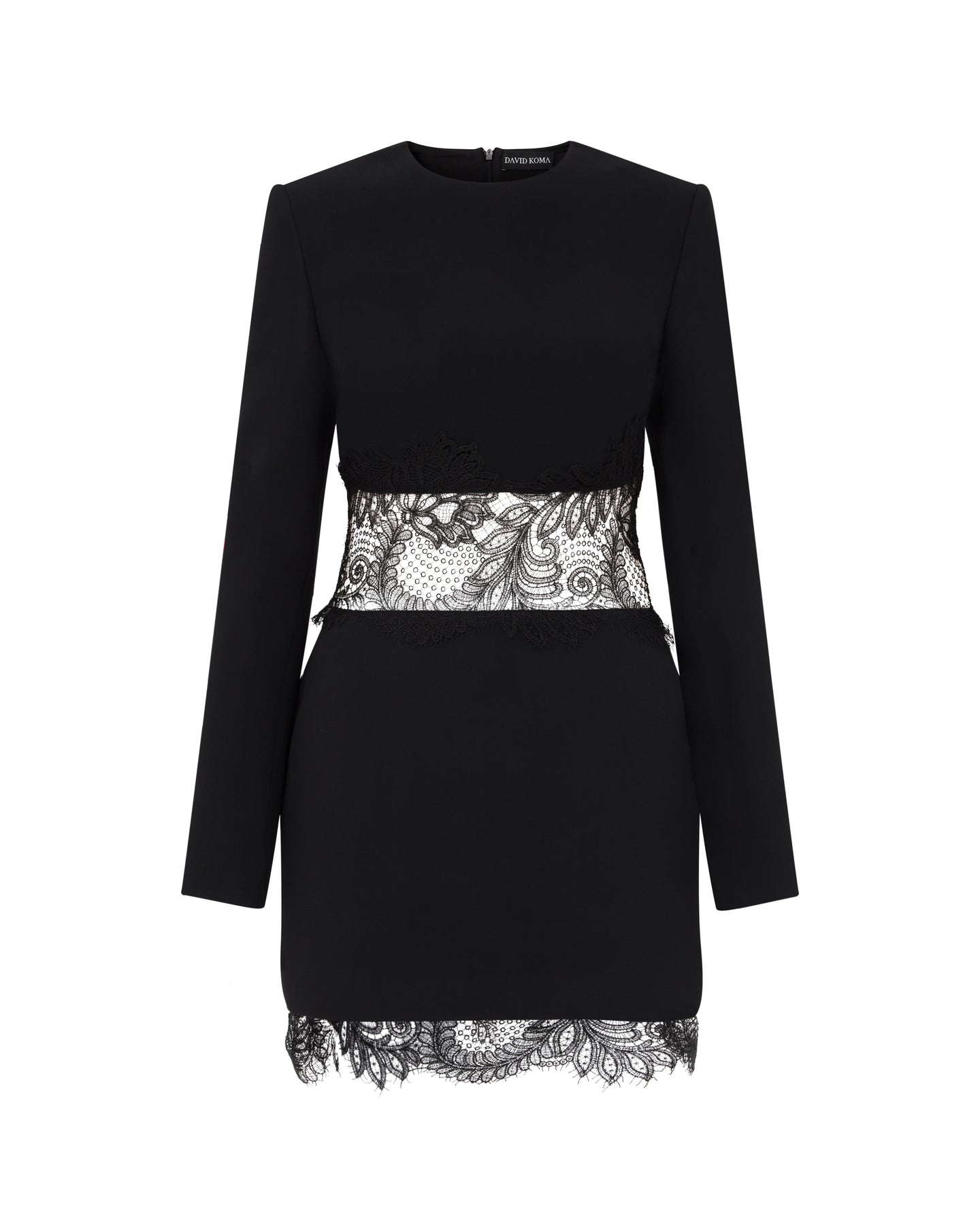 David Koma Lace Insert And Hem Mini Dress