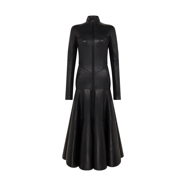 David Koma Leather Coat Dress