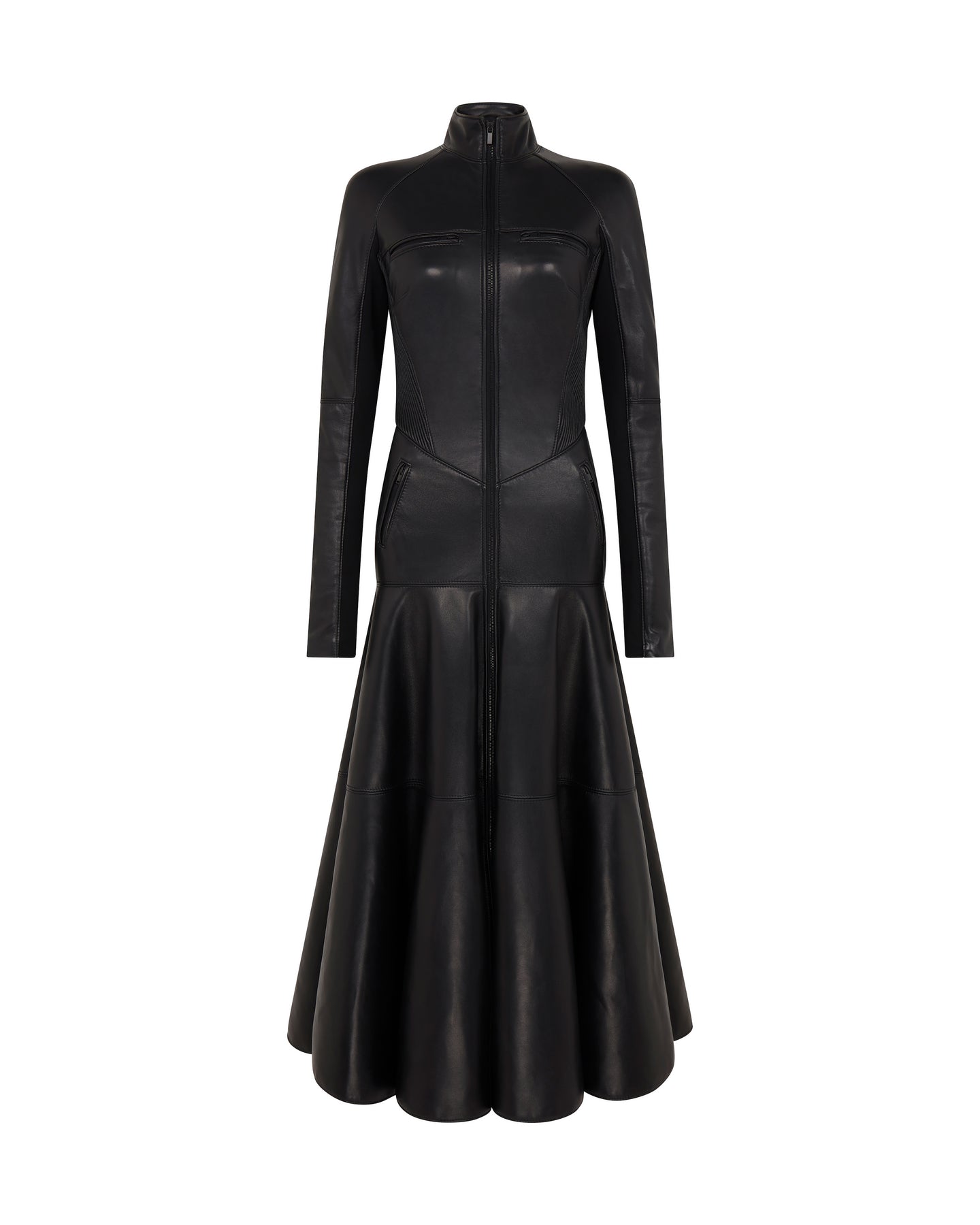 David Koma Leather Coat Dress