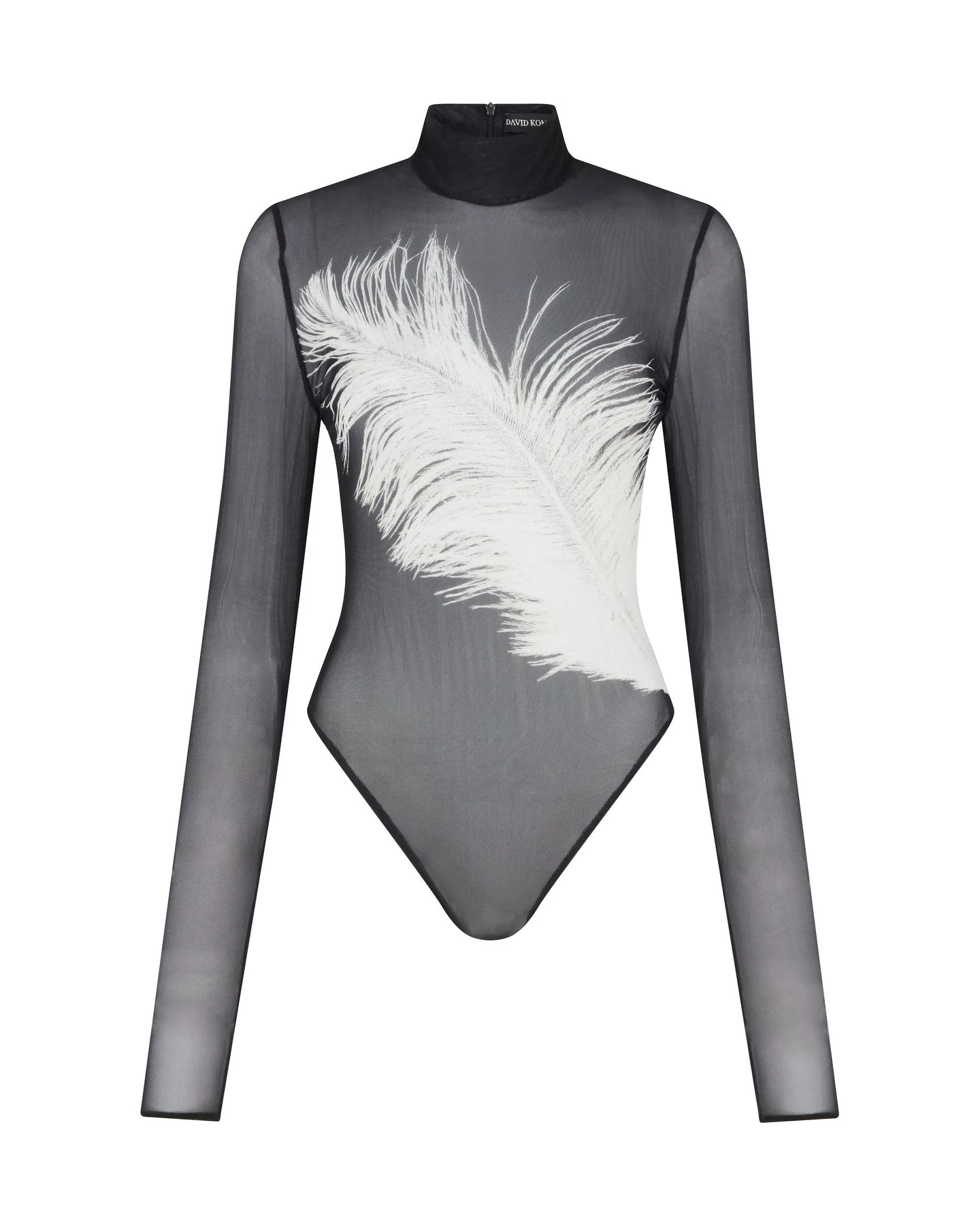 David Koma Printed Mesh Long Sleeve Bodysuit David Koma Printed Mesh Long Sleeve Bodysuit