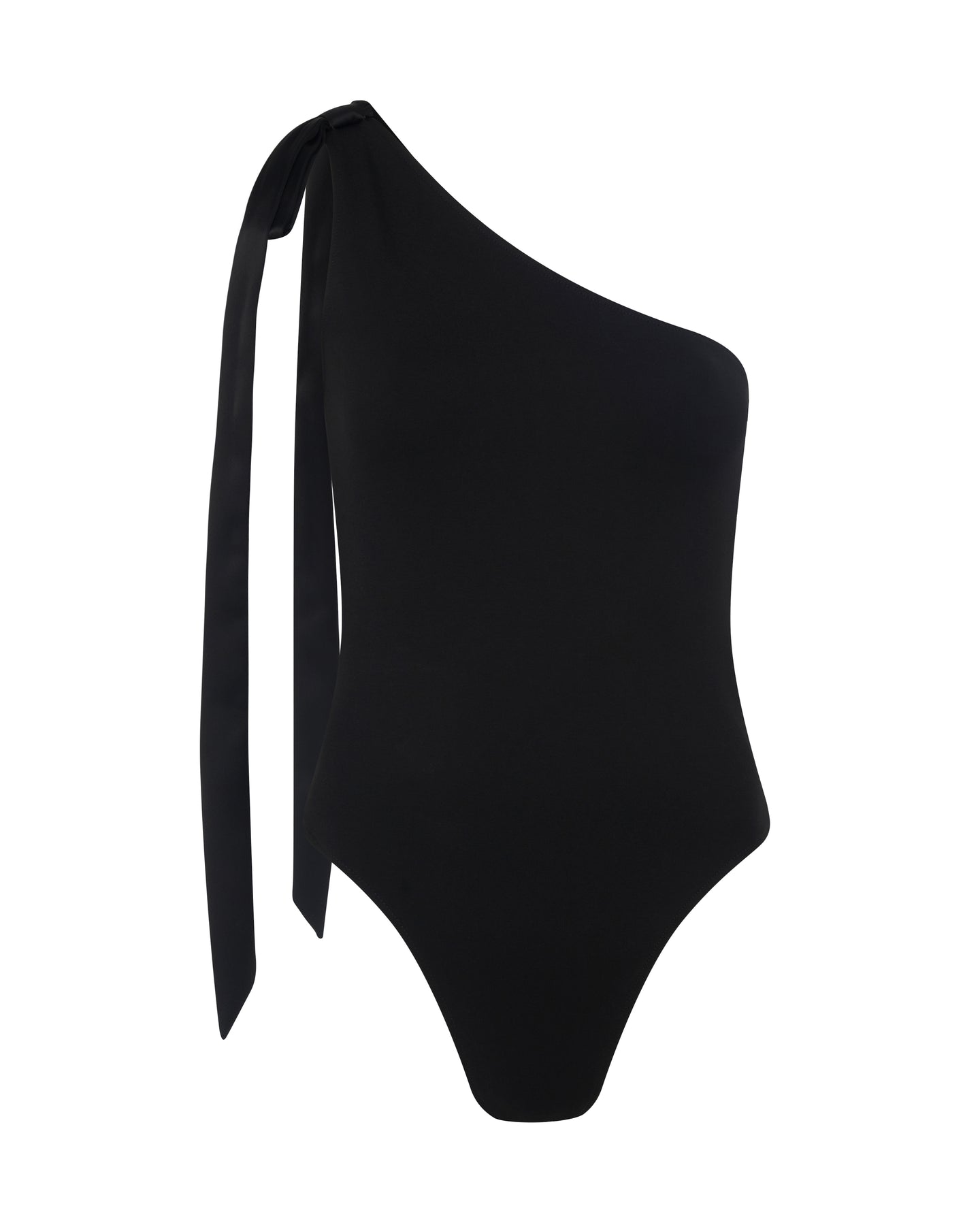 David Koma Satin Bow Bodysuit In Black