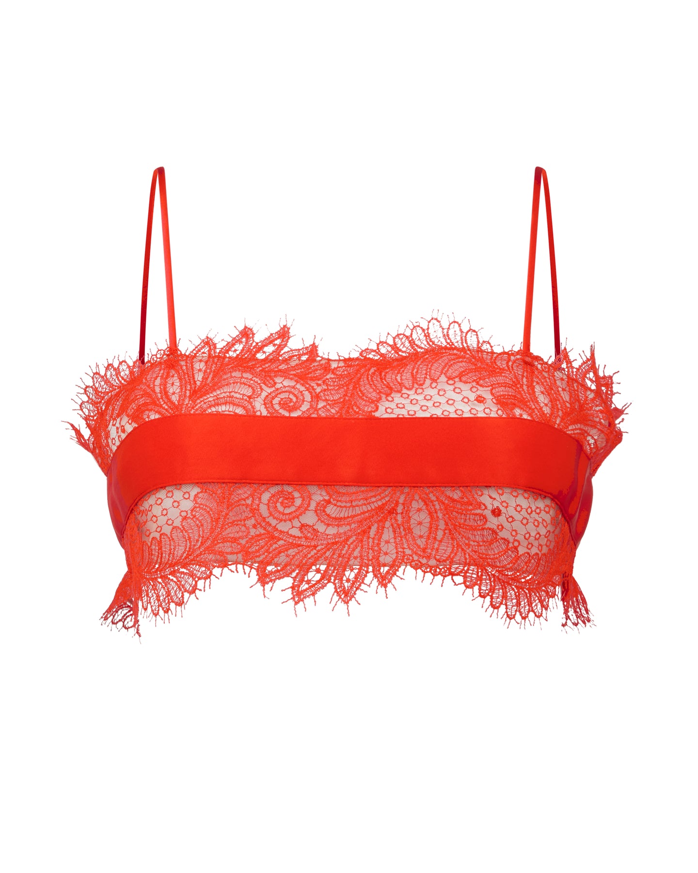 David Koma Satin Tape And Lace Bra Top