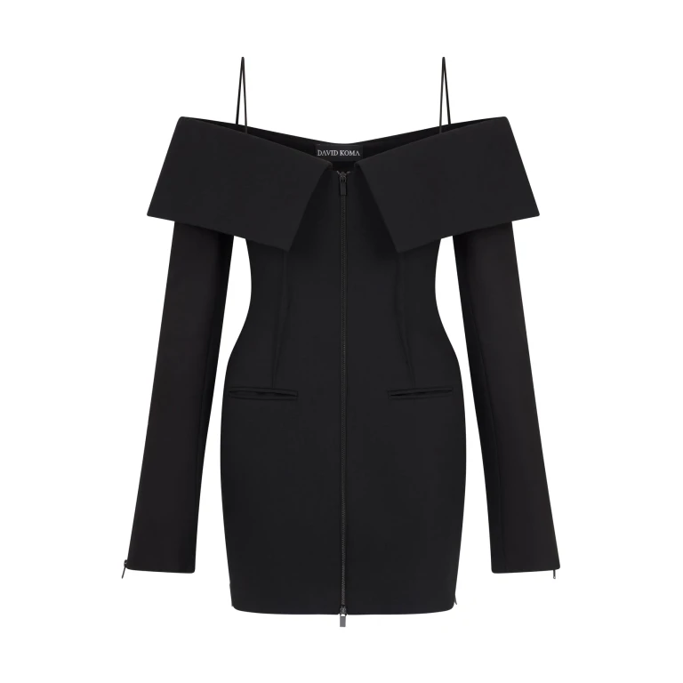 David Koma Shoulder Overlay Tailored Mini Dress