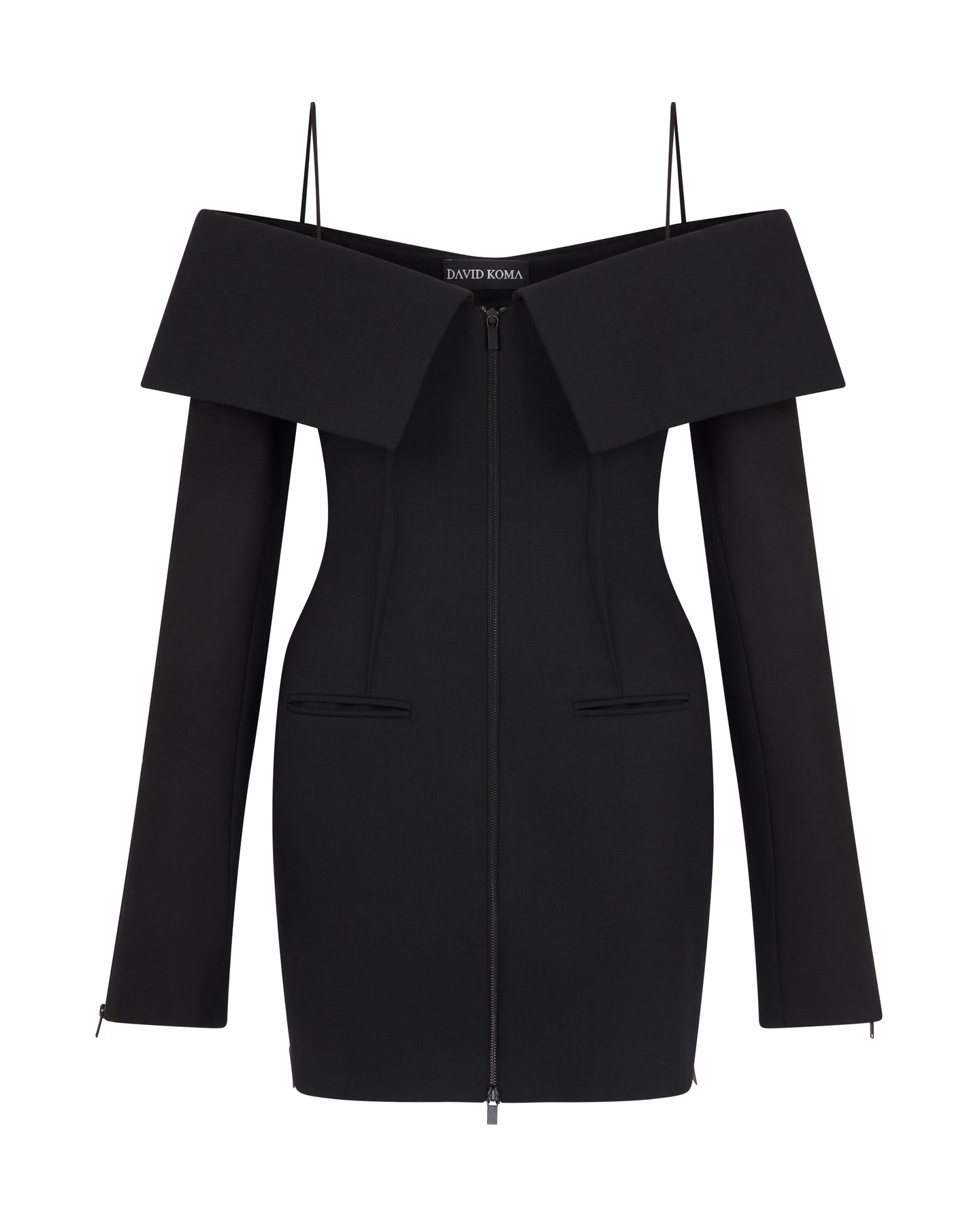 David Koma Shoulder Overlay Tailored Mini Dress
