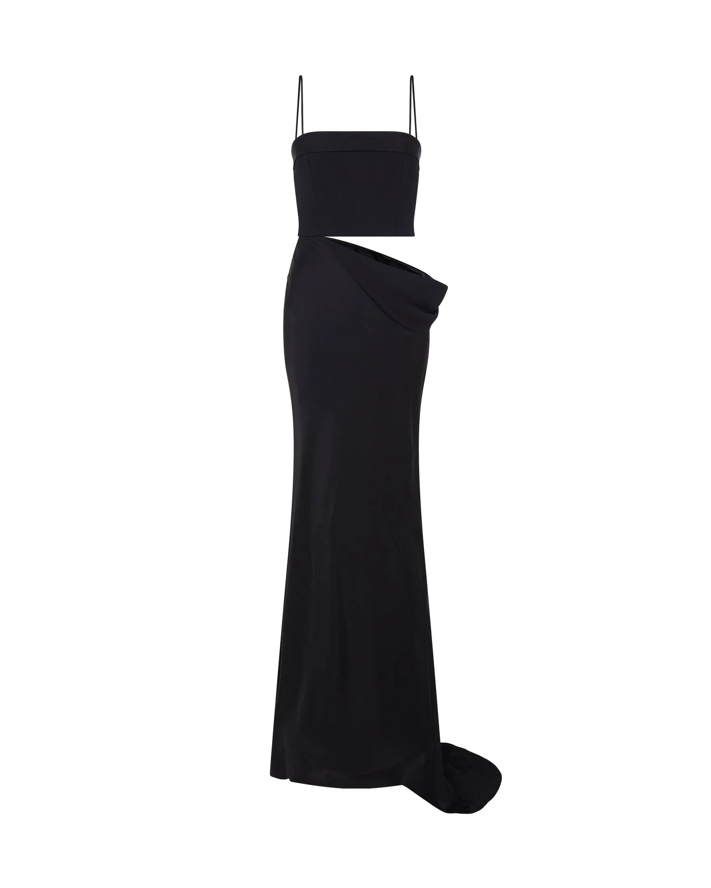 David Koma Tulle Insert And Satin Drape Gown David Koma Tulle Insert And Satin Drape Gown