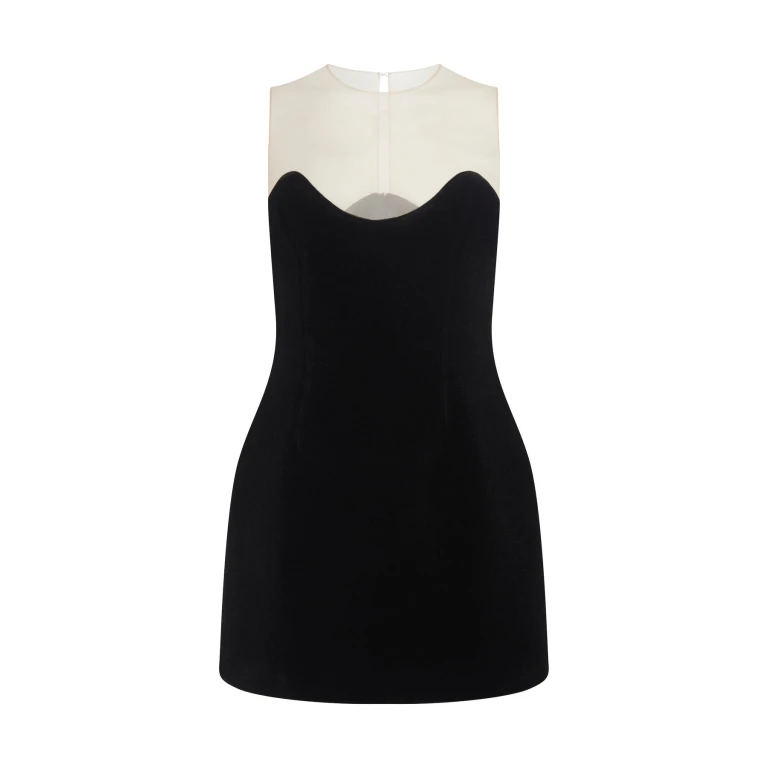 David Koma Wave Neckline And Tulle Mini Dress