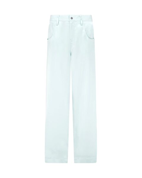 David Koma Wide Leg Satin Trousers In Mint