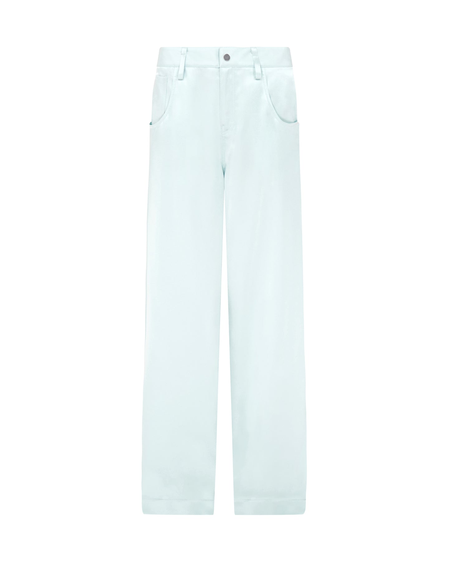 David Koma Wide Leg Satin Trousers In Mint