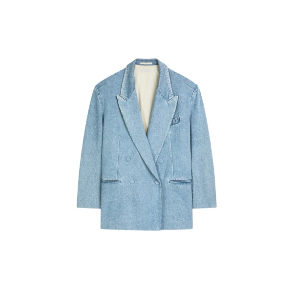 Oversized denim blazer